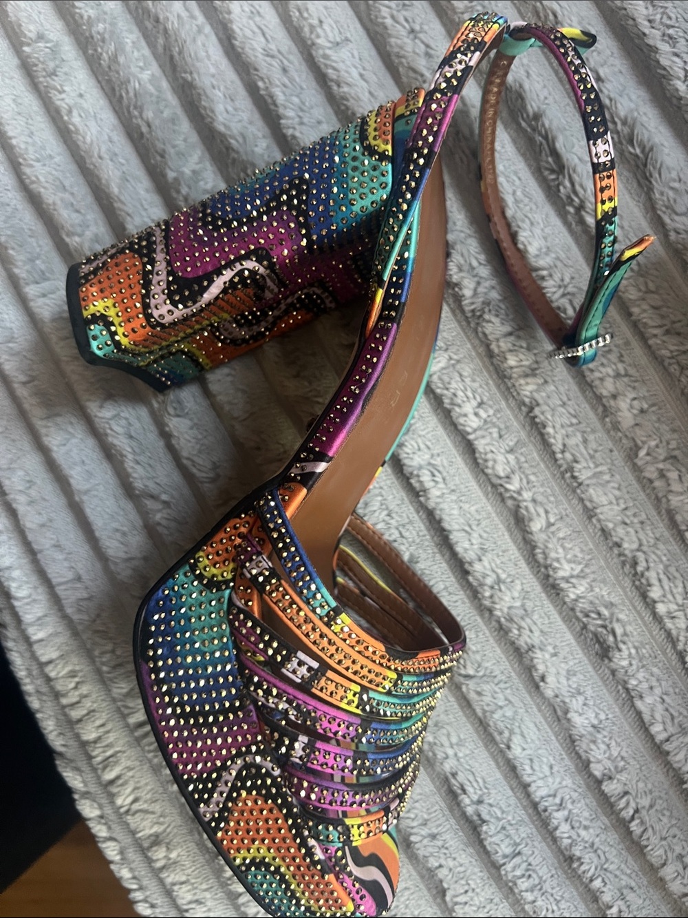 Kurt Geiger Rainbow Beaded Platform Sandals - Picture 5 of 5